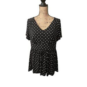 Polka Dot V-Neck Women's Top